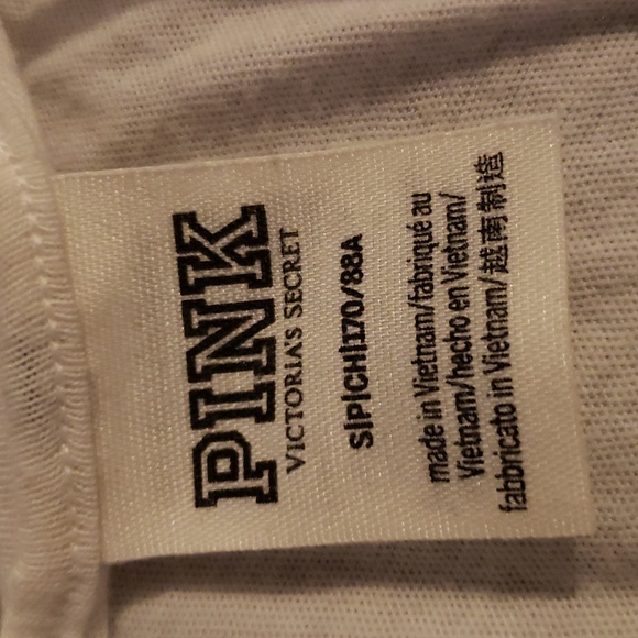 RARE! PINK Victoria's Secret White Tank with Glitter Logo - Picture 4 of 4
